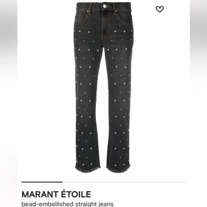 Denim pants with diamonds, size 36 and darkish denim like black/grey.